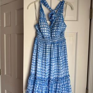 Lilly Pulitzer Gingham Dress Blue and White Size Small